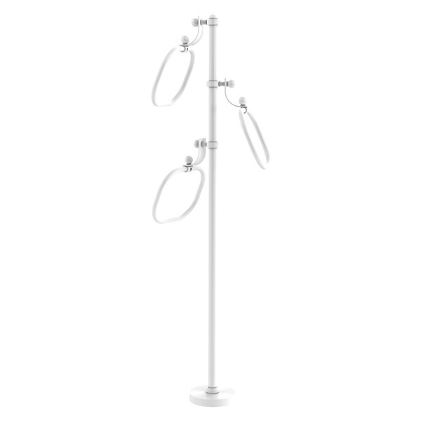 Allied Brass Matte White Freestanding Floor Towel Ring