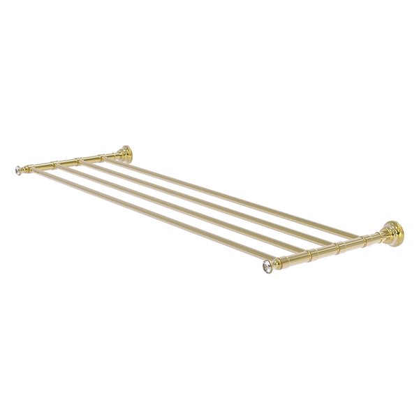 Allied Brass Carolina Crystal 36-in Unlacquered Brass Wall-Mounted Towel Rack