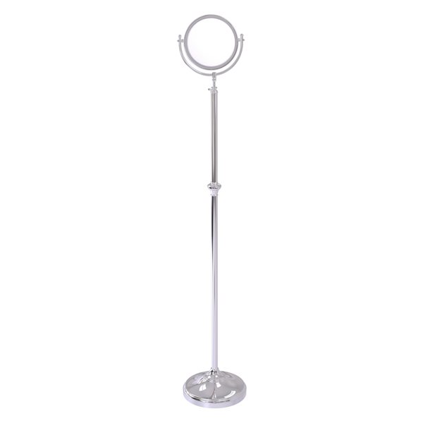 Allied Brass 10 1/2-in x 68-in Polished Chrome Double-Sided Standing Mirror - 4X Magnification
