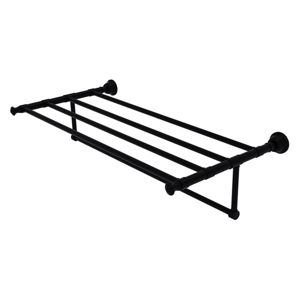 Allied Brass Carolina 36-in Matte Black Wall-Mounted Towel Rack