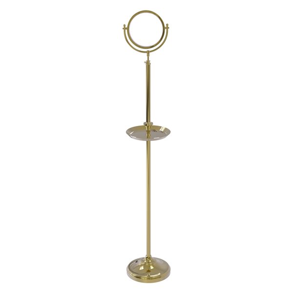 Allied Brass 10 1/2-in x 68-in Brass Double-Sided Freestanding Mirror - 2X Magnification
