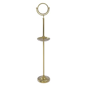 Allied Brass 10 1/2-in x 68-in Brass Double-Sided Freestanding Mirror - 2X Magnification