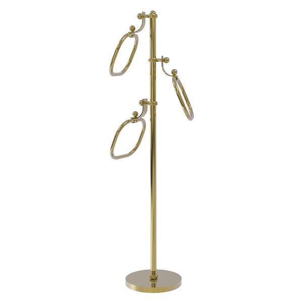 Allied Brass Unlacquered Brass Freestanding Square Towel Ring