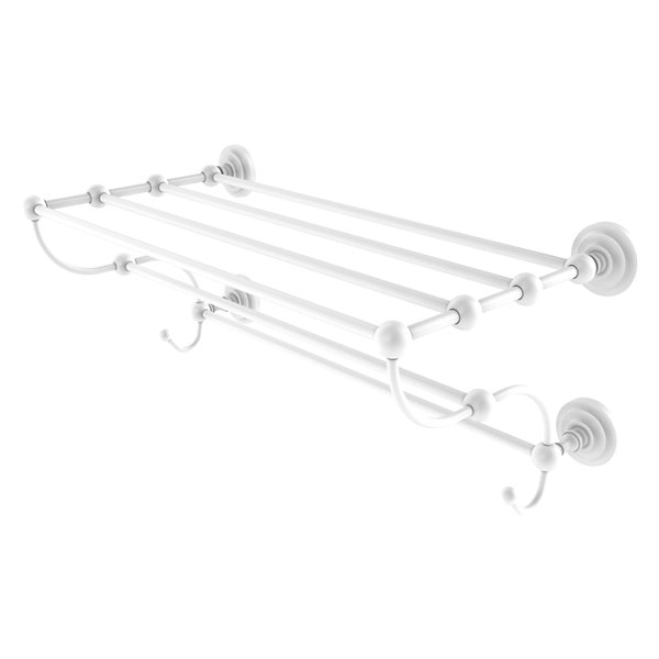 Allied Brass Prestige Que New Matte White Wall-Mounted Towel Rack