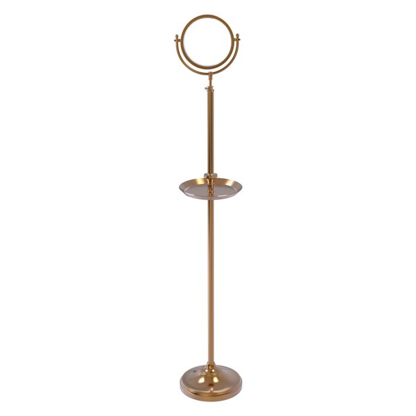 Allied Brass 10 1/2-in x 68-in Brushed Bronze Double-Sided Freestanding Mirror - 2X Magnification