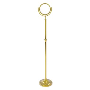 Allied Brass 10 1/2-in x 68-in Polished Brass Double-Sided Standing Mirror - 3X Magnification