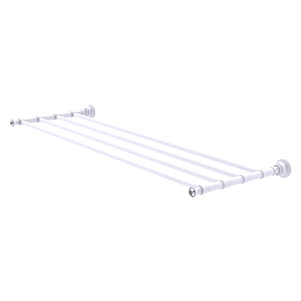 Allied Brass Carolina Crystal 36-in Matte White Wall-Mounted Towel Rack