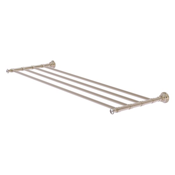 Allied Brass Carolina Crystal Antique Brass 36-in Wall Mount Towel Rack  with Double Towel Bar