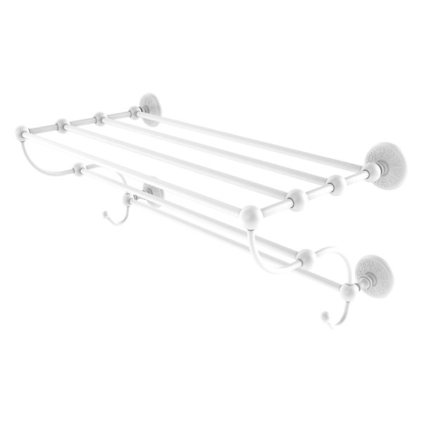 Allied Brass Prestige Monte Carlo Matte White Wall-Mounted Towel Rack