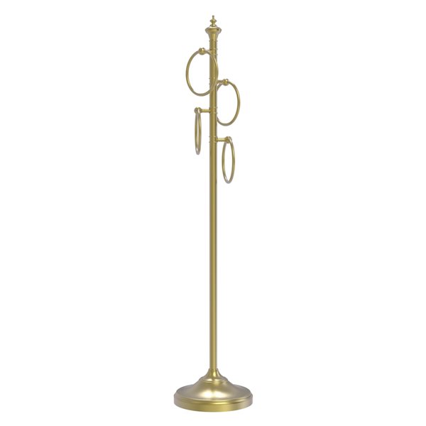 Allied Brass Satin Brass Freestanding Floor Circle Towel Ring