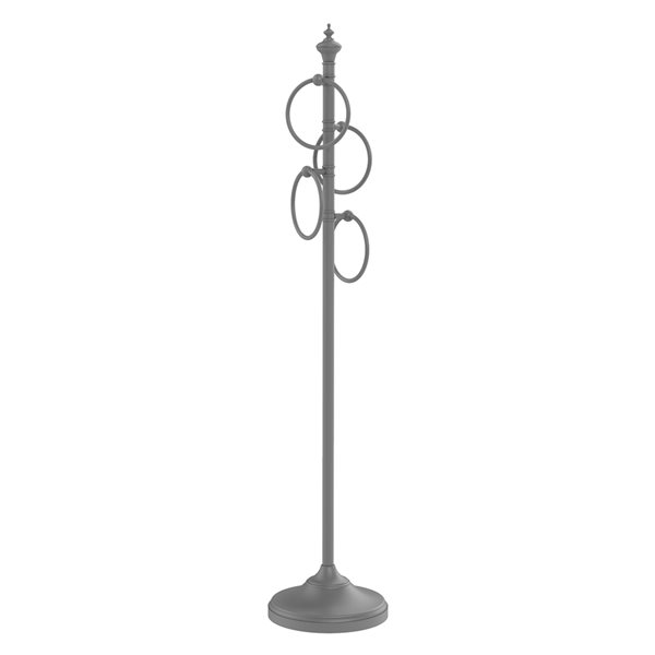 Allied Brass Matte Grey Freestanding Floor Circle Towel Ring