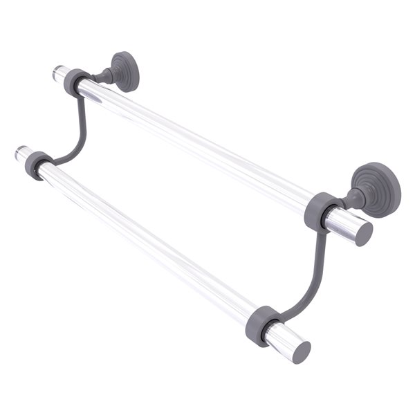 Allied Brass Pacific Grove 36-in Matte Grey Finish Wall Mount Double Towel Bar