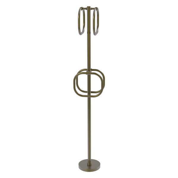 Allied Brass Antique Brass Freestanding Floor Square Towel Ring