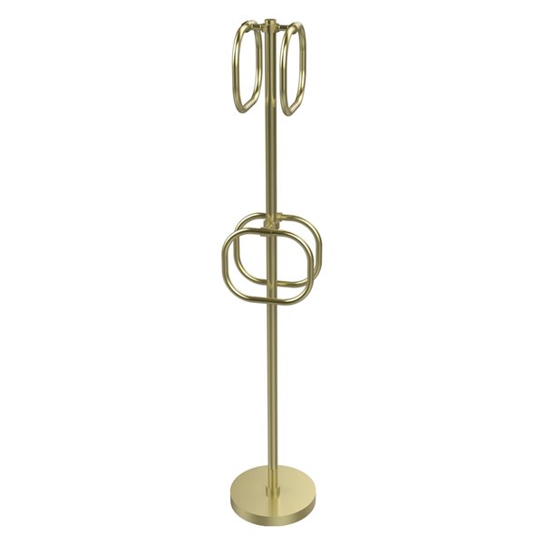 Allied Brass Satin Brass Freestanding Floor Towel Ring