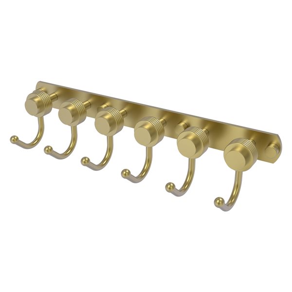 Allied Brass Mercury Satin Brass Finish 6-Hook Towel Hook