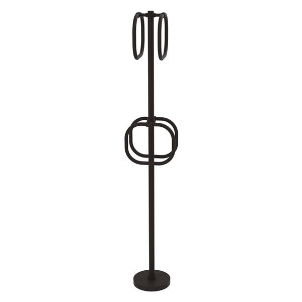 Allied Brass Oil-Rubbed Bronze Freestanding Floor Square Towel Ring