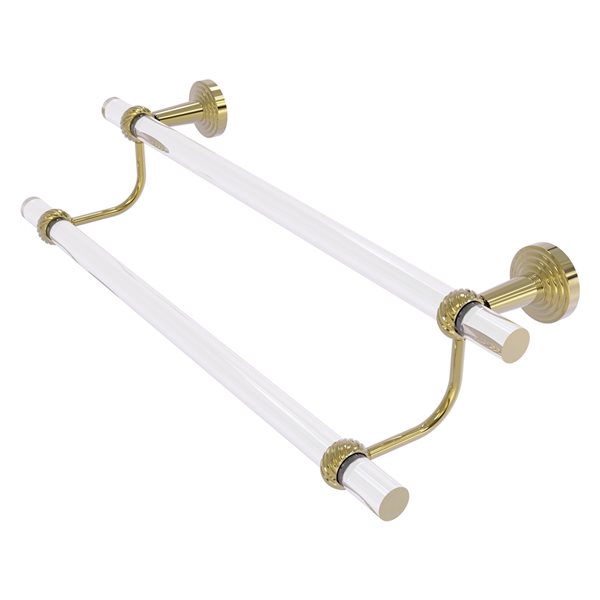Allied Brass Pacific Beach 30-in Unlacquered Brass Wall Mount Double Towel Bar