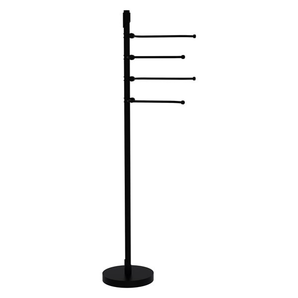 Allied Brass Tribecca Matte Black Freestanding Towel Rack