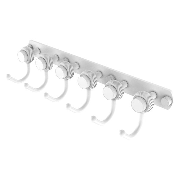 Allied Brass Mercury 6-Hook Matte White Towel Hook