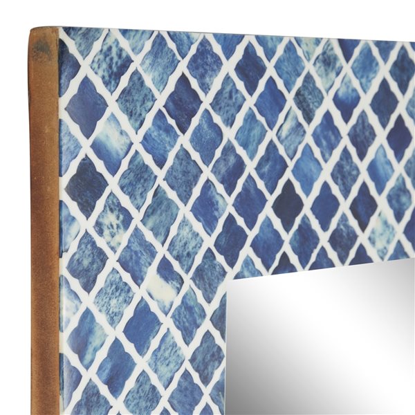 Grayson Lane 366-in x 25.88-in Rectangle Blue Framed Wall Mirror