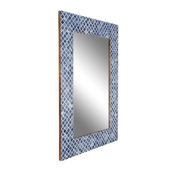 Grayson Lane 366-in x 25.88-in Rectangle Blue Framed Wall Mirror