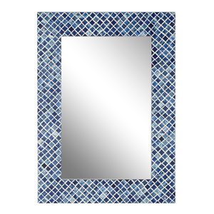 Grayson Lane 366-in x 25.88-in Rectangle Blue Framed Wall Mirror