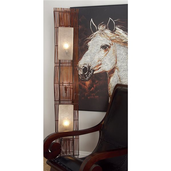 Grayson Lane 67-in x 17-in Coastal Bamboo and Iron Floor Lamp