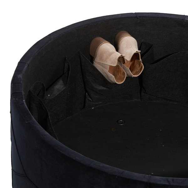 Grayson Lane Glam Grey Velvet Round Ottomans - Set of 4