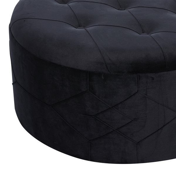 Grayson Lane Glam Grey Velvet Round Ottomans - Set of 4