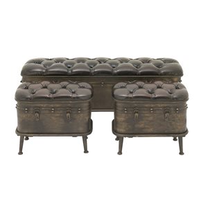 Grayson Lane 20-in x 48-in Rustic Brown Storage Bench - Set of 3