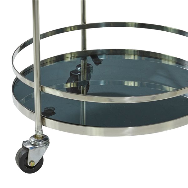 Grayson Lane Black Steel Base with Stainless Steel Top Kitchen Carts