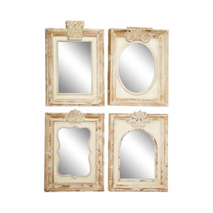 Grayson Lane 26.15-in x 18.25-in Rectangle Brown Framed Wall Mirror