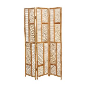 Grayson Lane 3-Panel Beige Wood Folding Contemporary Room Divider