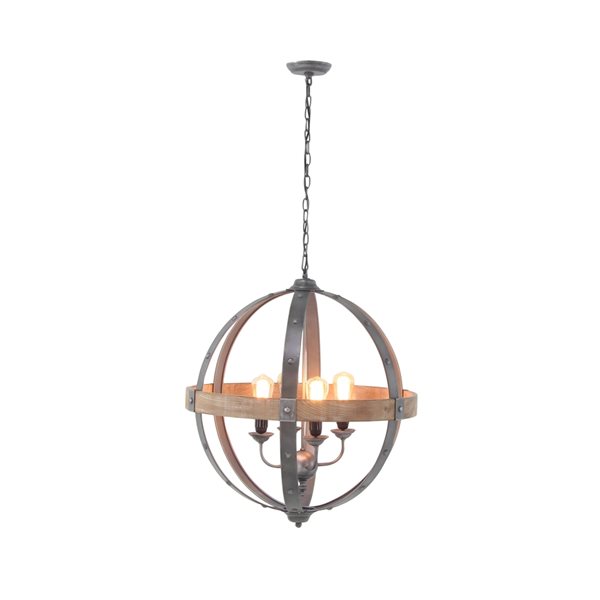 Grayson Lane 4-Light Black Industrial Cage Chandelier