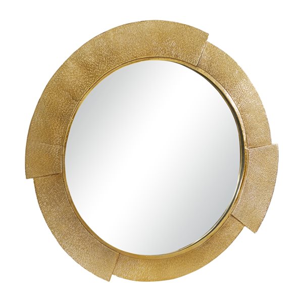 Grayson Lane 36-in x 36-in Round Gold Framed Wall Mirror