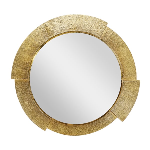 Grayson Lane 36-in x 36-in Round Gold Framed Wall Mirror