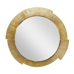 Grayson Lane 36-in x 36-in Round Gold Framed Wall Mirror