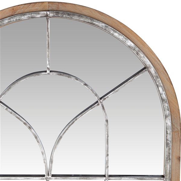 Grayson Lane 51-in x 33-in Arch Brown Framed Wall Mirror