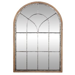 Grayson Lane 51-in x 33-in Arch Brown Framed Wall Mirror