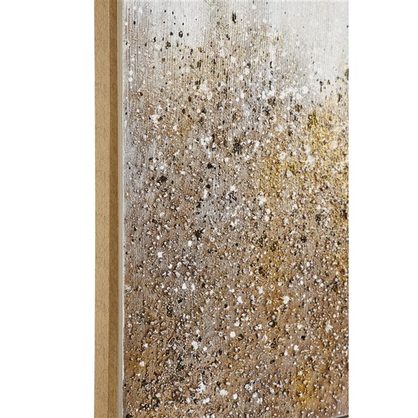 CosmoLiving by Cosmopolitan 29-in x 39-in Gold Polystone Contemporary Abstract Wall Art - Set of 2