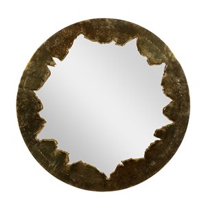 Grayson Lane 35.5-in x 35.5-in Round Gold Framed Wall Mirror