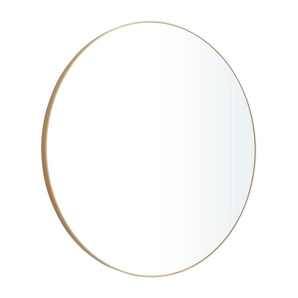 Grayson Lane 42-in x 42-in Round Gold Framed Wall Mirror