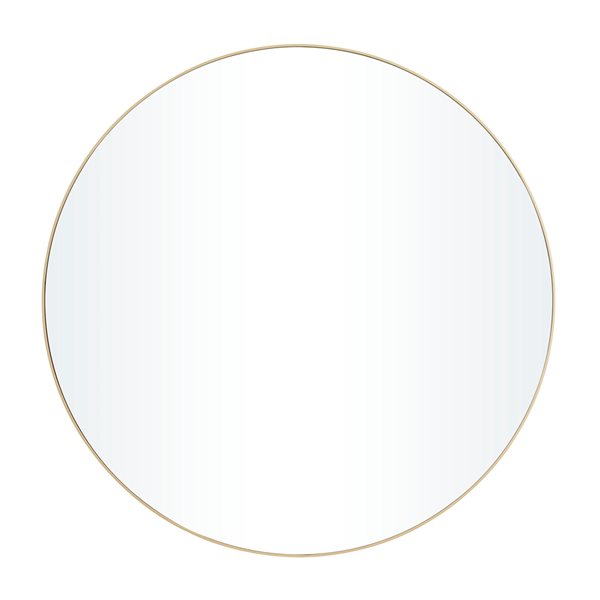 Grayson Lane 42-in x 42-in Round Gold Framed Wall Mirror