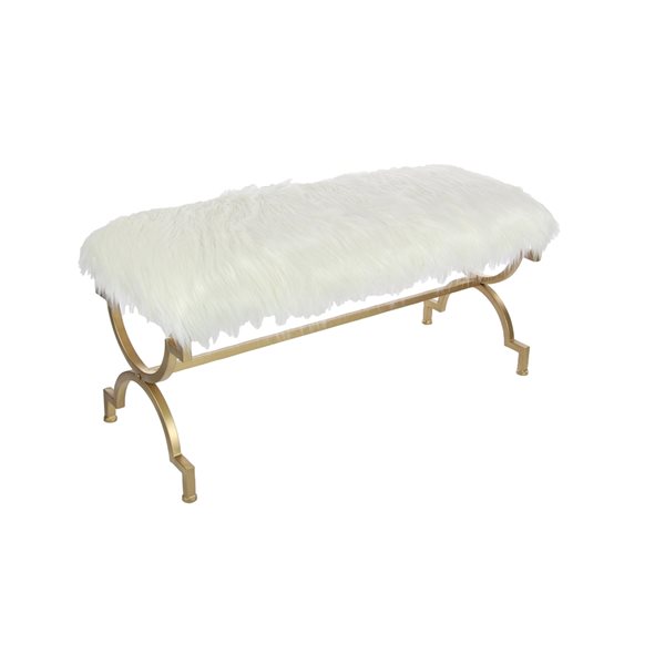 Grayson Lane 20-in x 42-in Industrial White Accent Bench
