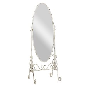 Grayson Lane 69-in x 24.5-in Oval White Framed Floor Mirror