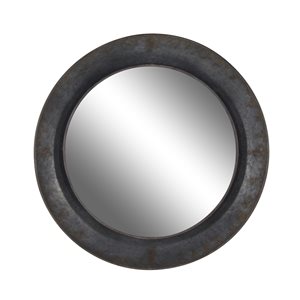 Grayson Lane 34.5-in x 34.5-in Round Grey Metal Wall Mirror