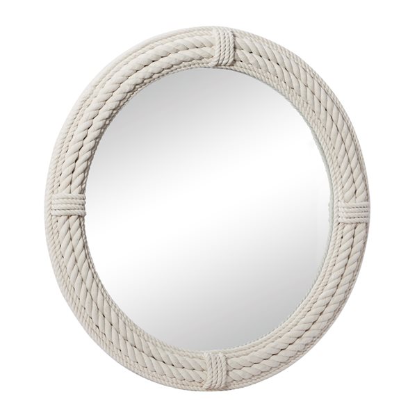 Grayson Lane 36-in x 36-in Round White Wall Mirror