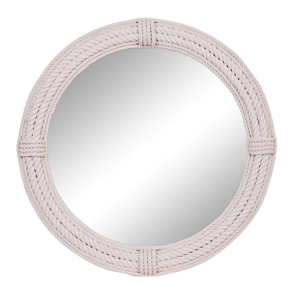 Grayson Lane 36-in x 36-in Round White Wall Mirror