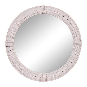 Grayson Lane 36-in x 36-in Round White Wall Mirror