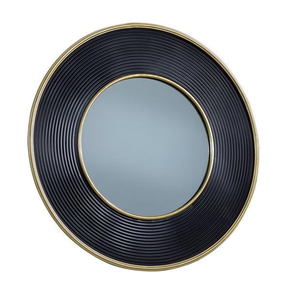 Cosmoliving By Cosmopolitan 35-in x 35-in Round Black Wall Mirror